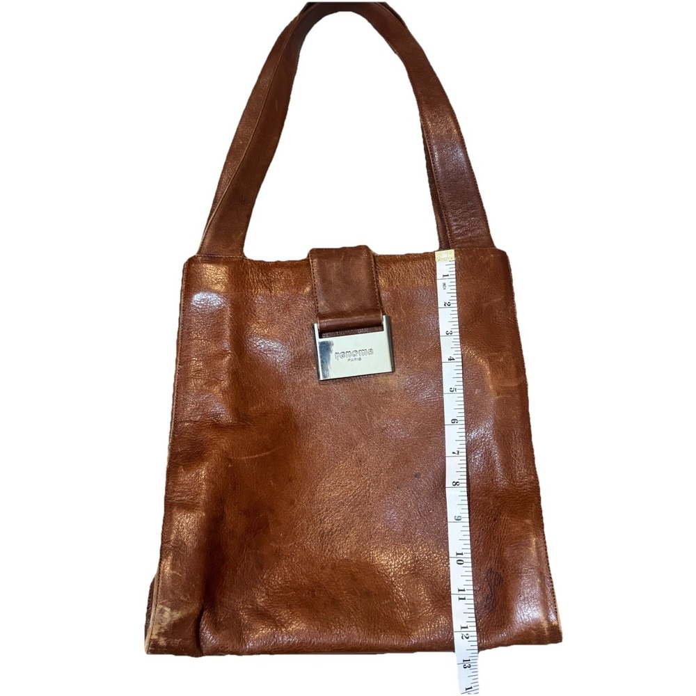 Renoma Paris Seoul Brown Leather Hobo Strap Flap Purse‎